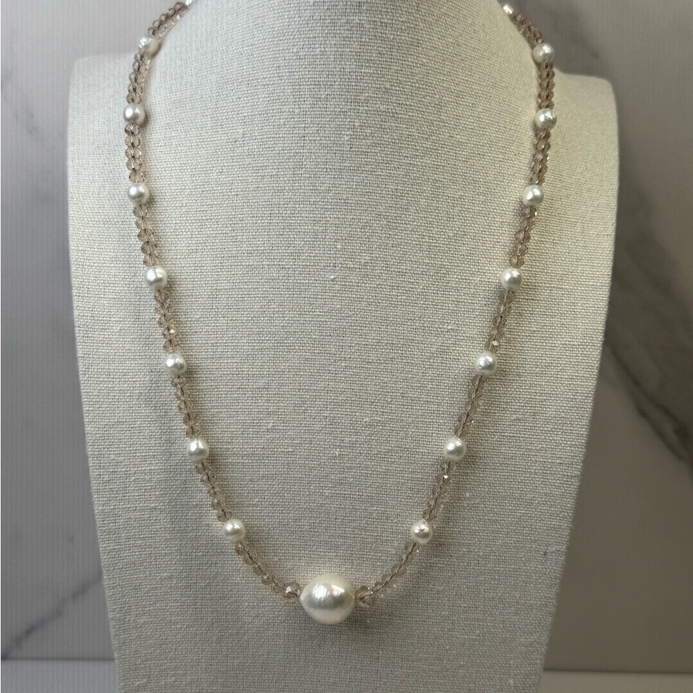 Pearl & Champagne Bead Necklace